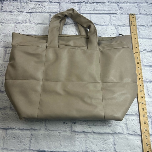 Free People Mushroom Color Shoulder Bag. Has Laptop Space w/Velcro Inside. - Picture 13 of 14